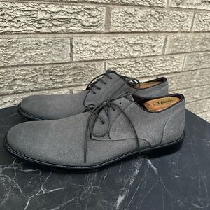 John Varvatos Derby Casual Shoes Gray Lace Up Oxfords Canvas Men's Size 10